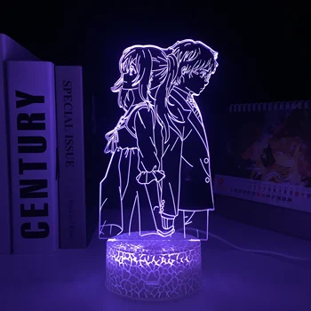 3D LED Lampă Figura Anime Animație Periferice Iluzie Vizuală Alb Spart Bază de Acril Panou de Lumina de Noapte pentru Copii Decor Acasă