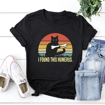 Am Găsit Acest Humerus Epocă T-Shirt Black Cat Tricou Cadou Amuzant Tee Pentru Tine Si Prietenii tai kawaii haine y2k estetice