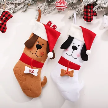 Decor De Crăciun Câine Os Ciorapi Sac De Cadouri Bomboane Saci Creativ Pet Desene Animate Catelul Șosete Crăciun Semineu Festivalul De Decor Acasă