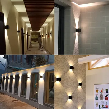 10w de Exterior rezistent la apa IP65 Lampă de Perete Modernă cu LED-uri Lumina de Perete de Interior Tranșee Decorative de lumină Verandă, Grădină, Curte de Lumină Cap Dublu