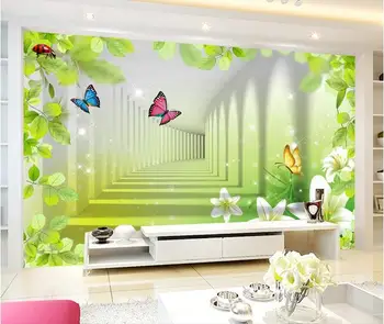 3d tapet personalizat murală non-țesute cameră 3d wallpaper 3D TV fondul frunze verzi de crin fluture fotografie 3d picturi murale tapet
