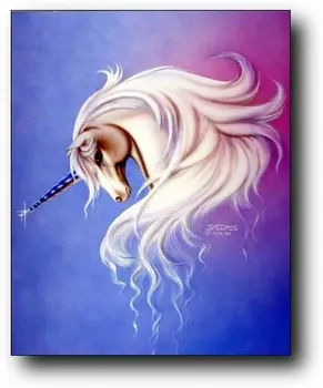 Mitic Lavanda Ceață Unicorn Sue Dawe Fantezia Decor Acasă De Arta De Imprimare Poster