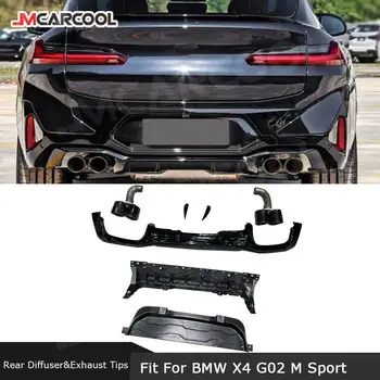 ABS Bara Spate Difuzor Pentru BMW X4 G02 M Sport 2022+ Cu Pata de Oțel Sfaturi de Evacuare din Spate Spoiler Extensie Bara