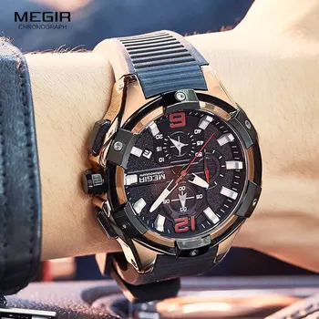 Top Brand de Lux MEGIR Moda Barbati Ceasuri Barbati Casual Sport Cuarț Ceasuri de mana rezistent la apa Plasă de Oțel Cronograf Ceasuri