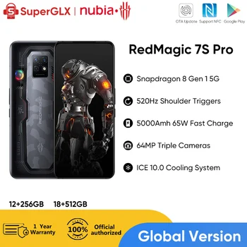 Versiune globală Nubia RedMagic 7S Pro Gaming Telefon 6.8 inch În Camera Snapdragon 8+ Gen 1 Octa Core 64MP Triplă Camere NFC