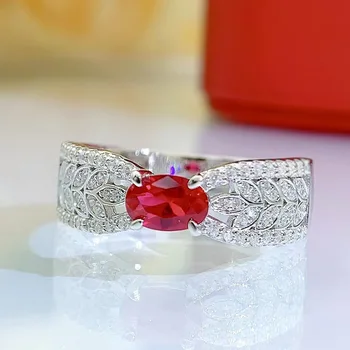 100% Argint 925 Ruby Ridicat De Carbon Diamant Bowknot Inele Pentru Femei Spumant Petrecere De Nunta En-Gros Bijuterii Fine