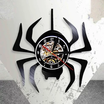 Black Widow Spider Disc De Vinil De Perete Ceas Infricosator Spider Araneid Petrecere De Halloween Creative Tăcut Agățat Animale Decor Ceas