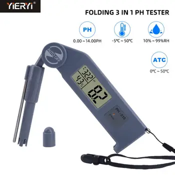 Yieryi rezistent la apa 3 in 1 PH-010 Pliere Aciditate PH-Metru RH/Temp/PH tester Digital de Apă Vin Monitor de Calitate, Umiditate, PH Test