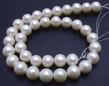 Qingmos 12-13mm Rotund Natural White Pearl Margele Vrac pentru a Face Bijuterii DIY Colier Brcelet Cercel Fire 14