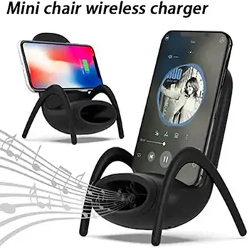 Încărcător Wireless Portabil Mini Scaun de Încărcare Wireless de Birou Suport de Telefon Mobil Incarcator de 10W Încărcare Rapidă Muzical Cu Difuzor