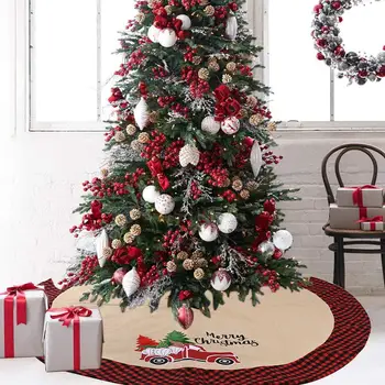 106cm Lenjerie de Copac Fusta Moș Crăciun Masina Durabil Copac Bază Decor Rotund Covor Decoratiuni de Craciun pentru Casa Xmas Party Balul de absolvire