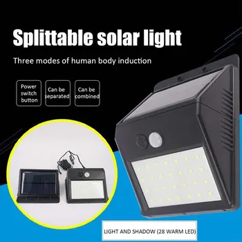 2022 Nou Solar 30 De Lumina Led-uri în aer liber Lampa Corp de Inducție Lumina de Perete rezistent la apa Solar pentru Gradina felinar Iluminat Exterior