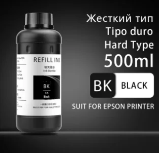 500ml NEGRU Led Cerneala UV Universal Cerneala UV LED pentru UV Flatbed Printer 3D Compatibil pentru Epson 1390 1400 1410 L800 R290 R330