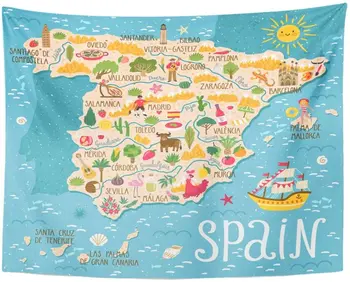 Roșu Europa Harta Spaniei Călătorie cu spaniolă Repere de Mâncare la Oameni și Plante Decor Acasă față de Masă