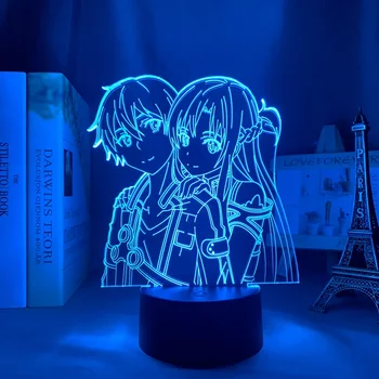 Anime 3D Lampa Sabie de Arta On-line Personajul de Lumină pentru Decor Dormitor Veioza Cadou de Ziua de nastere 16 Tactil Color Camera de Lumină LED-uri Manga