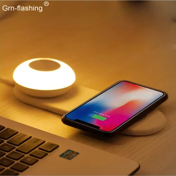 Android Telefon Mobil de la Apple Wireless de Încărcare Magnetic cu Touch Dimmer Tabelul Lumina de Noapte Creative Lampa de pe Noptiera pentru Dormitor