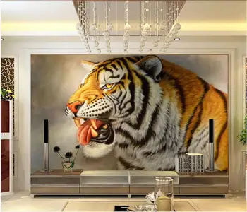 3d picturi murale tapet pentru camera de zi HD galben auriu tigru tv de fundal de decor acasă fotografie tapet pentru pereți 3 d