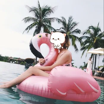 150cm Gigant Flamingo Gonflabile Saltea de Aer Plutesc Pat pentru Piscină pentru Adulți Inel de Înot de Vară Petrecere pe Plajă Piscină Jucărie