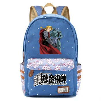 Anime Fullmetal Alchemist Rucsac De Pânză Packsack Zip Ghiozdan De Înaltă Calitate Casual Rucsac Unisex Student Travel Geanta De Laptop