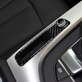 Auto de Interior din Fibra de Carbon Mașină de Control al Volumului Cutiei Cadru Autocolante Decor Ornamental Decal Pentru Audi A4 B9 RS4 S4 2017 2018 2019