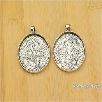 en-gros 30buc retro oval Cameo/Cabochon charm argint Tibetan se potrivesc pentru Coliere & Pandantive bijuterii din metal concluziile