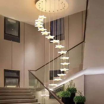 LED scara candelabru de Iluminat personalitate creatoare stele candelabru Interior casa scării restaurant lămpi Decorative