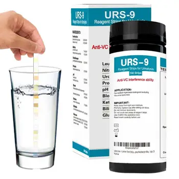 100BUC URS-9 Glucoză PH Proteine Cetonă Sânge, Urină, Test de Banda Benzi Reactiv Pentru analiza Urinei Cu Anti-VC Interferențe Capacitatea