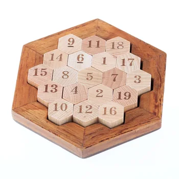 Puzzle din lemn jucărie digitală fagure de miere platou gândirea logică joc exercițiu orizontale și verticale, oblice egale to38