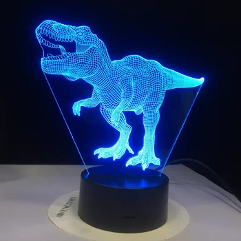 GX3362 Dinozaur 3D Bec Băiat Copil Cadou LED noapte lumină Lampă de Masă Romantică Vacanță de 7 culori schimbare Petrecere de Craciun Cadou