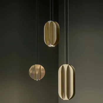 Postmodern lumina pandantiv Creative aur lumini decorative designer de artă geometrică dormitor lumina lampă de noptieră insula pandantiv lumini