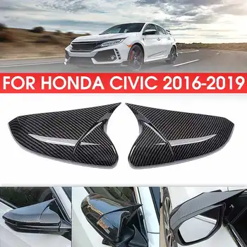 Corn Forma ABS Fibra de Carbon Stil retrovizoare Laterale Acoperire Oglindă Retrovizoare Capace Pentru Honda Civic al 10-lea 2016 2017 2018 2019