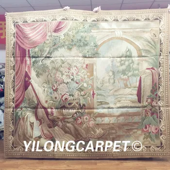 Yilong 5.2'x6' Goblen imagine tapiserie, lână manual aubusson podea tapiserie covor (Au37-5.2x6)