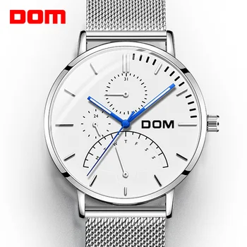 DOM Bărbați Ceasuri de Lux de Brand Multi Function Mens Sport Cuarț Ceas rezistent la apa centura de Plasă de Afaceri Ceas Ceas de mână M-511D-7M