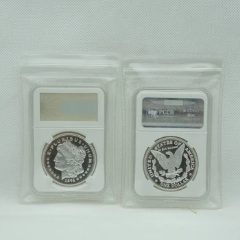 Non magnetice Morgan Dolarul American Moneda de Argint Placat cu Cadouri de Suveniruri Monede NGC stil cu Capsula caz