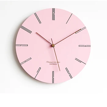 Creative Roz Ceas De Perete Cu Design Modern Verde Rotund Ceas De Perete Tăcut Ceasuri De Decorare Camera De Zi Ceas Reloj De Pared B50