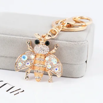 Pandantiv insecte-Fluturi breloc drăguț bondari-regina-albină cheie lanț stras bijuterii Email-Albine masina cheie inel femeie geanta cadou