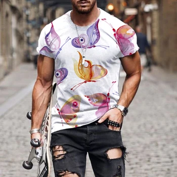 Tricouri 3d Bărbați Femei Imprimate Rafinat fluture model T-shirt cu Maneci Scurte de Design Amuzant Bluze Casual Tricouri tricou Grafic