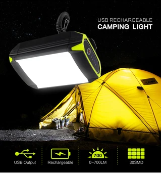 Flasher Mobile Power Bank cu Lanterna USB Port Cort de Camping în aer liber de Lumină Portabile Agățat Lampă 30 LED-uri Lanterna de Camping Lumina