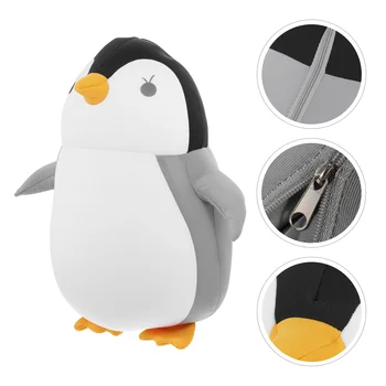 Pernă În Formă De U, Perna Gât Portabil Pinguin Avion De Călătorie Cartoonpolyester Reversibile Umplute Forma Gonflabile 