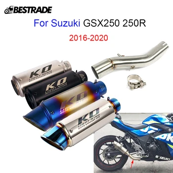 Motocicleta Sistem de Evacuare Pentru Suzuki GSX250 250R 2016-2020 Mijlocul Conecta Link-ul de Tub Alunecare 51mm Muffler Amortizor de zgomot din Oțel Inoxidabil