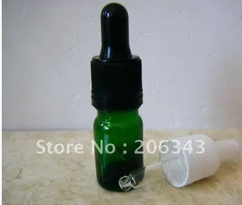 5ml verde ulei esential de sticla cu capac de plastic ,sticlă pipetă pentru cosmeticl de ambalare