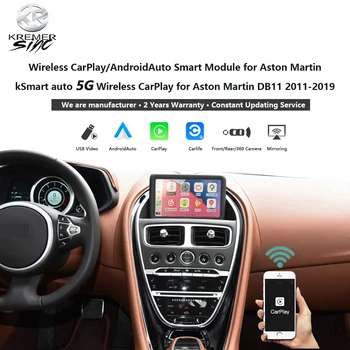 kSmart Auto Wireless CarPlay, Android Auto pentru Aston Martin DB11 2011-2019 Modele de Suport de Oglindire