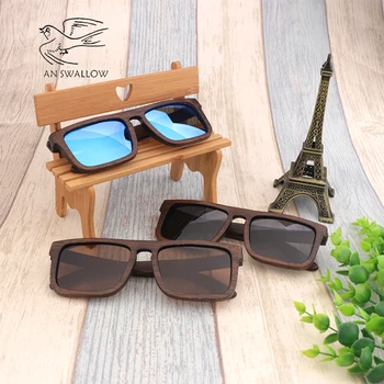 polarizat ochelari de soare 100% din lemn Natural ochelari de soare Cadru de bambus Maro ochelari de soare barbati /femei de epocă de lux ochelari de soare UV400