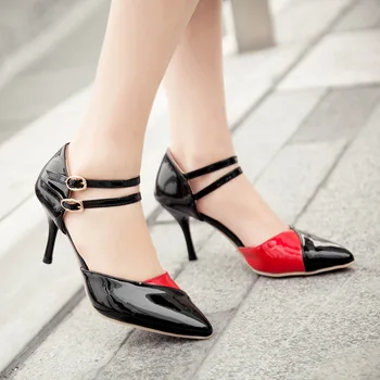 2018 wild fashion high heel sandale de vara pentru femei nou subliniat de brevete din piele cataramă pantofi