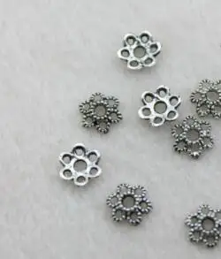 6mm50/buc Margele de Flori Mix Caps Distanțier Margele Argint Tibetan Aliaj de Zinc Placate cu Capace Model Șirag de mărgele Capace fg4s