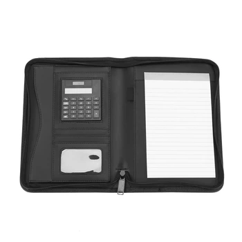 Padfolio PU Piele A5 Portabil Portofoliului de Afaceri Folder Cu Calculator Pentru om de Afaceri Sau un Interviu
