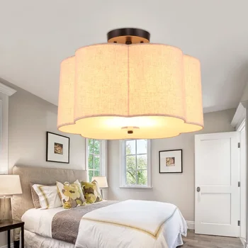Stil American pânză plafon lampă simplă Europene moderne, sufragerie, dormitor tip de floare, lămpi de tavan ZA621 ZL212