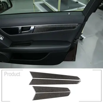 Masina Interioara Panou de Ușă Autocolant de Interior Tapiterie decalcomanii 3K Carbon Fibre Anti-zero decor pentru Mercedes-Benz W204 2007-2014