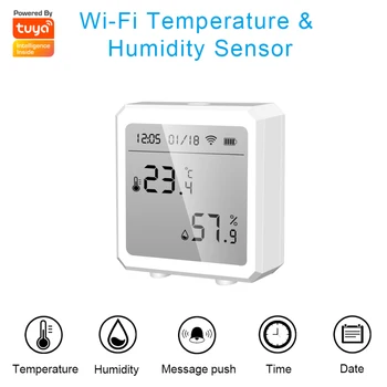 Tuya WIFI Inteligent Senzor de Temperatură Și Umiditate Interior Higrometru-Termometru Cu Display LCD de Sprijin Alexa Google Asistent