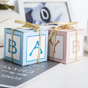 100buc European Unic Copil scrisoare cutii de bomboane și Drăguț cutie suzeta Roz și Albastru disponibil copil nou-născut cadou 2 culori